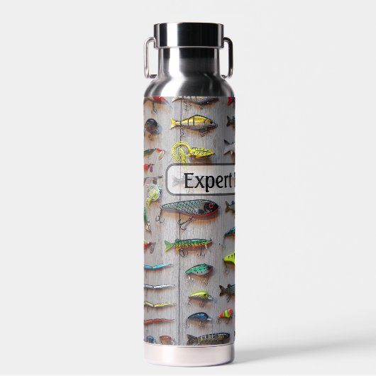 Fishing - a Board of Lures - Personalize Trinkflasche (Vorne)