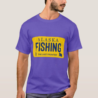 Fishing Alaska License Plate T-Shirt