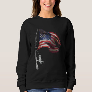 Fishing American Flag Fisherman Patriotic Day 4th Sweatshirt