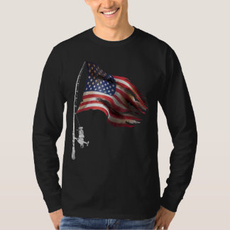 Fishing American Flag Fisherman Patriotic day 4th T-Shirt