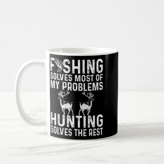 Fishing & Hunting Solve My Problems Funny Kaffeetasse (Links)