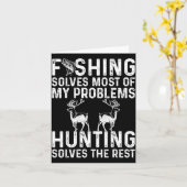 Fishing & Hunting Solve My Problems Funny Karte (Gelbe Blume)