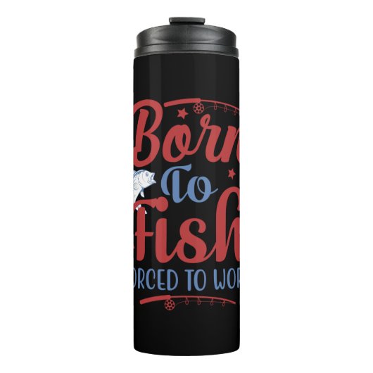 Fishing Art Born To Fish Thermosbecher (Vorderseite)