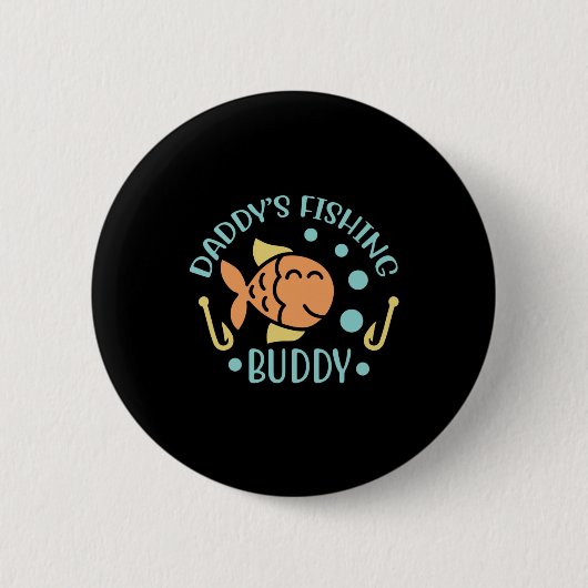 Fishing Art Daddy Fishing Friends Button (Vorderseite)
