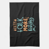 Fishing Art Less Talk More Fishing Geschirrtuch (Vertikal)
