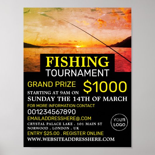 Fishing at Sunrise, Fishing Tournament Event Poster (Vorne)