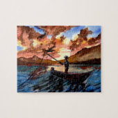 Fishing at Sunset Puzzle (Horizontal)