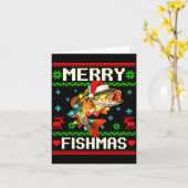 Fishing B Fish Merry Fishmas Fisherman Ugly Christ Karte (Gelbe Blume)