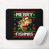 Fishing B Fish Merry Fishmas Fisherman Ugly Christ Mousepad (Mit Mouse)