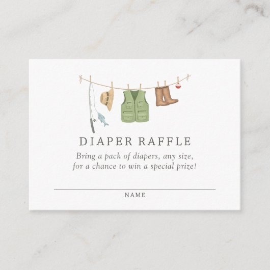 Fishing Baby Shooter Diaper Raffle Ticket Begleitkarte (Vorderseite)