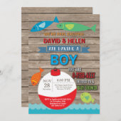 Fishing Baby Showeinladung Boy Fish Einladung (Vorne/Hinten)