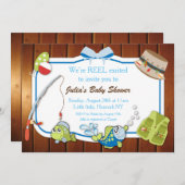 Fishing Baby Shower Einladung Personalisiert einla (Vorne/Hinten)