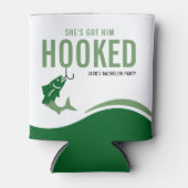 Fishing Bachelor Party Funny She's Got Him Hooked Dosenkühler (Vorderseite)