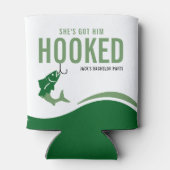 Fishing Bachelor Party Funny She's Got Him Hooked Dosenkühler (Rückseite)