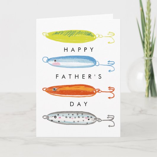 Fishing Bait Happy Vatertag Karte (Vorderseite)