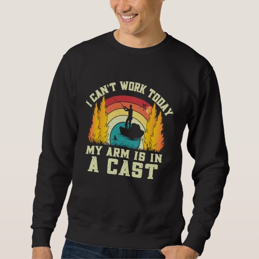 Fishing Bass Fish Fisherman I Can't Work Today Fat Sweatshirt (Vorderseite)