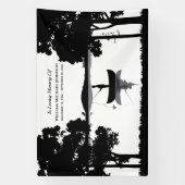 Fishing Beerdigungsdenkmal Schwarz/Weiß Banner (Vertikal)