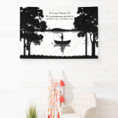 Fishing Beerdigungsdenkmal Schwarz/Weiß Banner (InSitu)