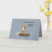 Fishing Blue Funny Sorry vermisst Ihr Call-Zitat Karte (Gelbe Blume)