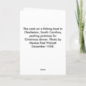 Fishing boat cook - Christmas 1938 Feiertagskarte (Rückseite)