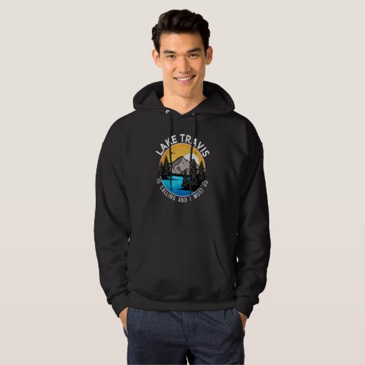 Fishing Boating Camping Lakeview Lake Travis Hoodie (Vorne ganz)