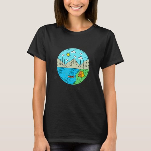 Fishing Boating Camping My Happy Place Lake Como T-Shirt (Vorderseite)