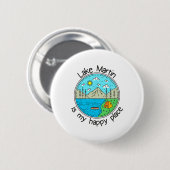 Fishing Boating Camping - My Happy Place Lake Mart Button (Vorne & Hinten)