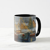 Fishing Boats in Harbor Christmas Tasse (VorderseiteRechts)