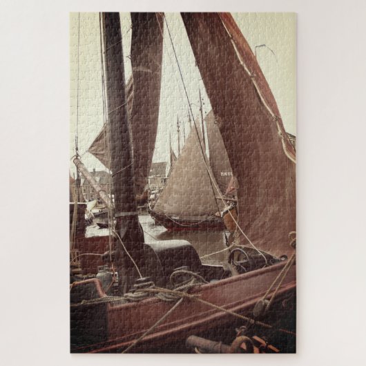 Fishing boats in Harbor Puzzle (Vertikal)