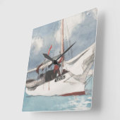 Fishing Boats, Key West Quadratische Wanduhr (Winkel)