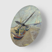 Fishing boats on the beach Wall Clock Runde Wanduhr (Winkel)