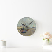 Fishing boats on the beach Wall Clock Runde Wanduhr (Zuhause)