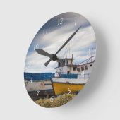 Fishing boats runde wanduhr (Winkel)