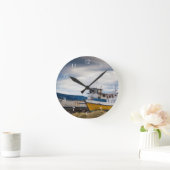 Fishing boats runde wanduhr (Zuhause)