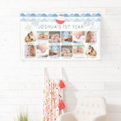Fishing Boy 1st Birthday Milestone 12 Month Photo Banner (Insitu)