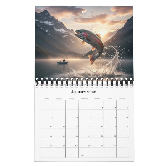  Fishing Calendar 2026 / Pro, Fish Photo Calendar Kalender (Jan 2026)