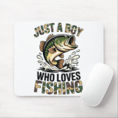 Fishing Camo B Fish Youth Just A Boy Who Loves Fis Mousepad (Mit Mouse)