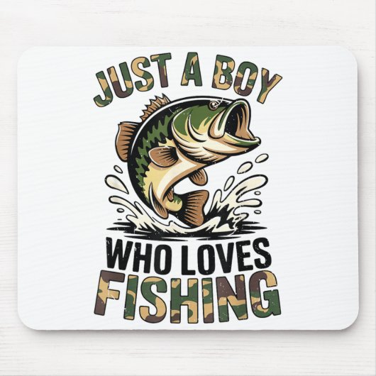 Fishing Camo B Fish Youth Just A Boy Who Loves Fis Mousepad (Vorne)