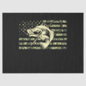 Fishing Camouflage USA Flag Bass Fisher Seidenpapier (Vorderseite)