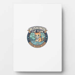 Fishing Cat Süße Katze T-Shirt Design - Fishing Ca Fotoplatte