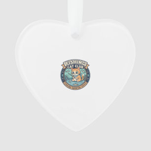 Fishing Cat Süße Katze T-Shirt Design - Fishing Ca Ornament