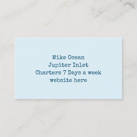 Fishing Charter Boating Business Cards Visitenkarte (Rückseite)