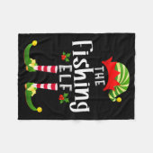 Fishing Christmas Elf Matching Pajama X-mas Party  Fleecedecke (Vorderseite (Horizontal))