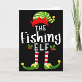 Fishing Christmas Elf Matching Pajama X-mas Party Karte (Vorderseite)