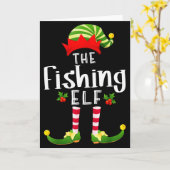 Fishing Christmas Elf Matching Pajama X-mas Party Karte (Gelbe Blume)