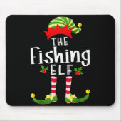 Fishing Christmas Elf Matching Pajama X-mas Party Mousepad (Vorne)