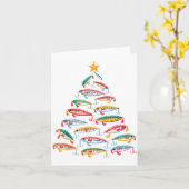 Fishing Christmas Tree Lights Lures Holiday Fisher Karte (Gelbe Blume)