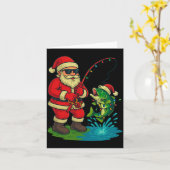 Fishing Christmas Vintage Merry Fishmas Funny Sant Karte (Gelbe Blume)