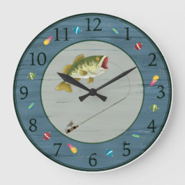 Fishing Clock, Fishermans Clock Große Wanduhr