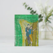 Fishing Couple from 1930s era collage Postkarte (Stehend Vorderseite)